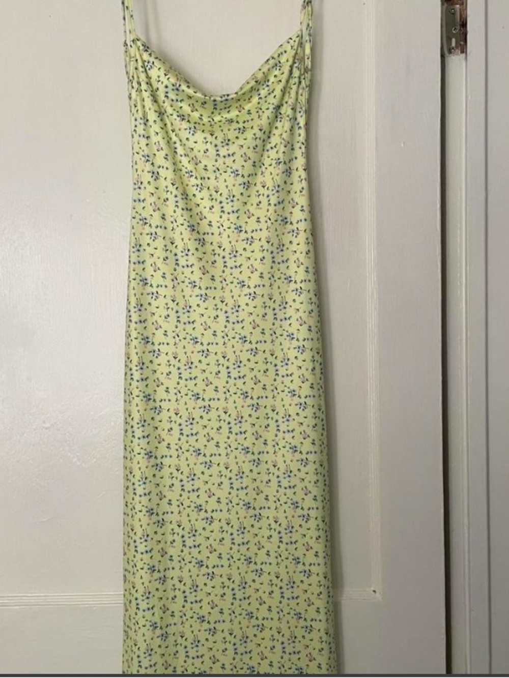 Reformation Pale Yellow Floral Backless Cowl Slip Dress - Picture 3 of 6